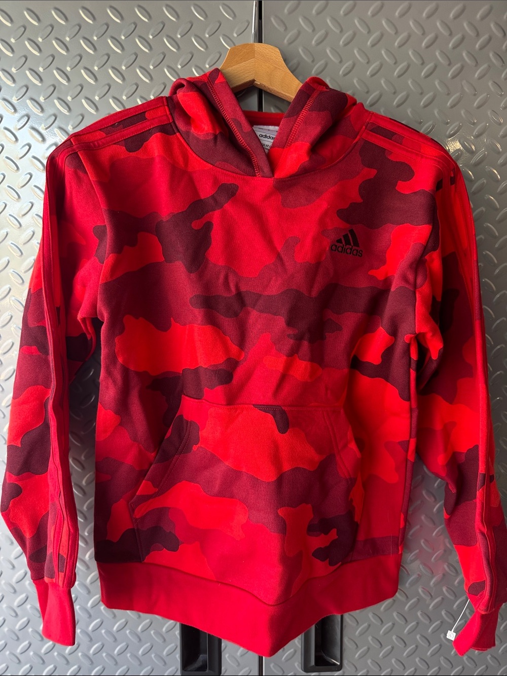Adidas Kids Red Camo Hoodie Sweater